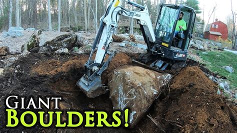 Excavating Giant Boulders with a E26 Mini Excavator 